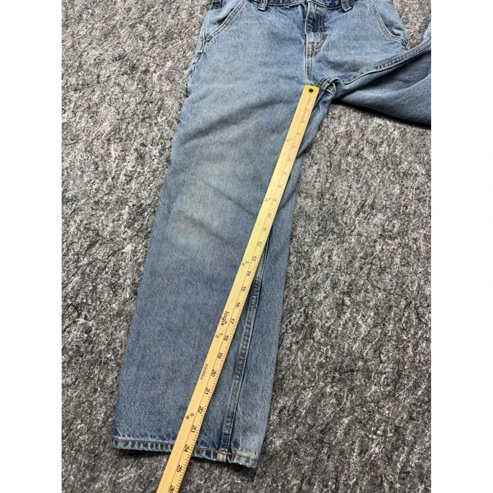 Old Navy Baggy Carpenter Jeans Light Wash Denim Utility Pants Boys Size 12 27x26